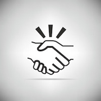 Ad showing a handshake