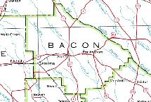 Map showing BACON County