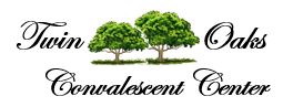 Twin Oaks Convalescent Center logo showing two Oak Trees