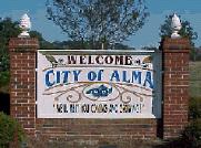 Sign that says Welcome to City of Alma